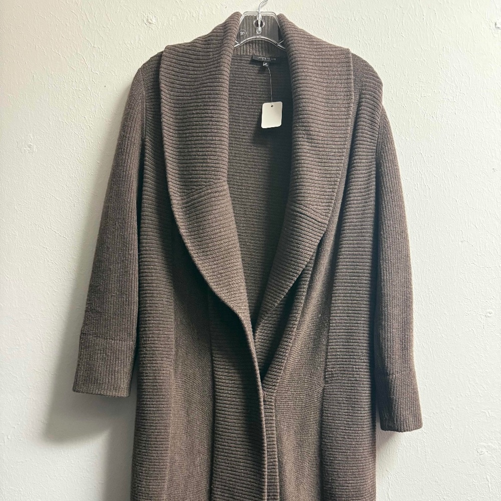 Lafayette NY 148 Long Sleeve Brown 100% Wool Cardigan, Size:P, EUC